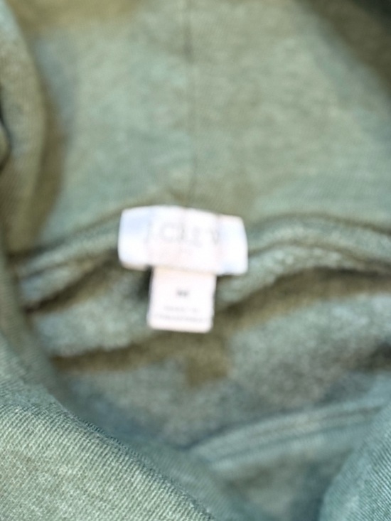 J. Crew Factory Olive Green Funnel Neck Sweatshirt - Picture 2 of 2